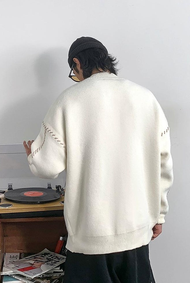 Heavyweight V-neck cardigan