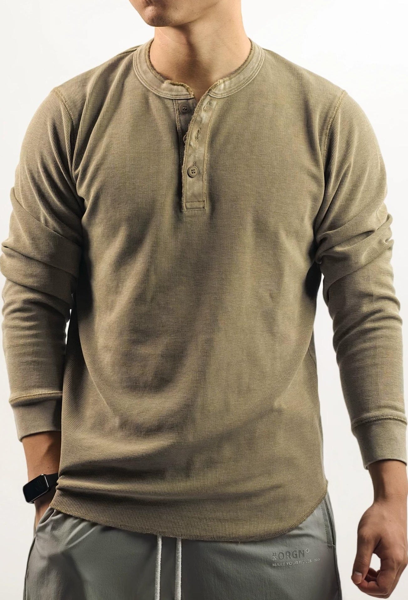 レトロ ワッフルニット ロングスリーブ Tシャツ