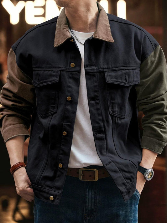 レトロカラー・ブロックジャケット