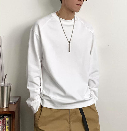 ベーシック ソリッド カラー ロングスリーブ Tシャツ