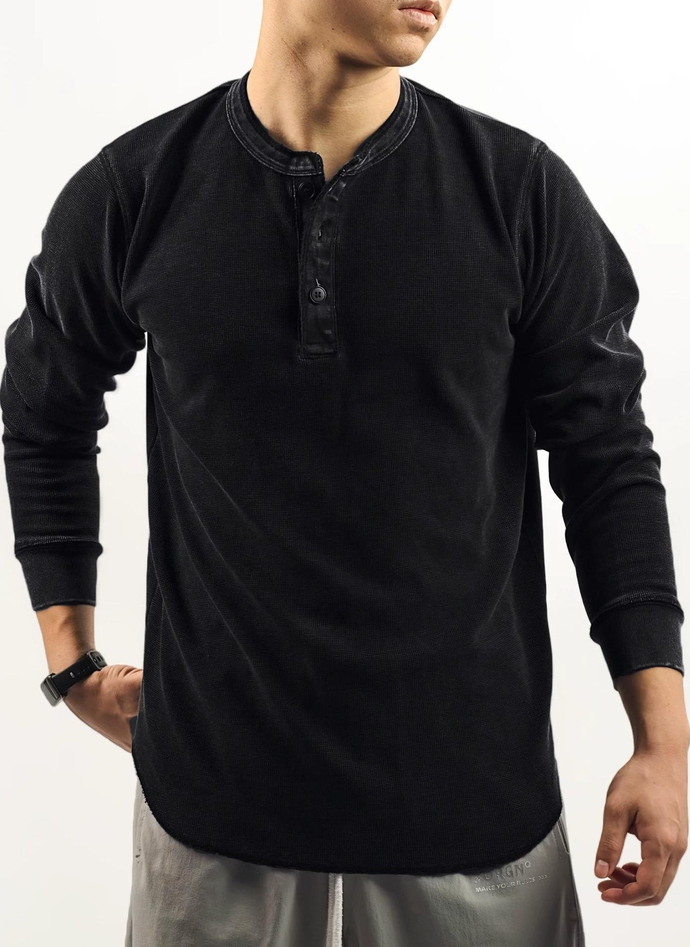 レトロ ワッフルニット ロングスリーブ Tシャツ
