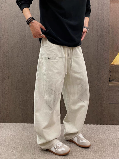 Retro Tie-Dye Wide-Leg Pants