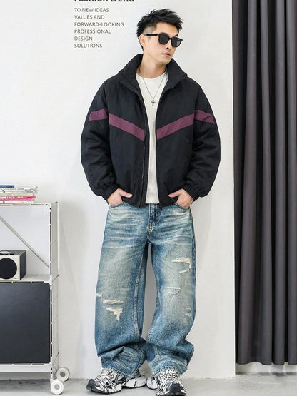 ダブルジップスタンドカラー ダウンジャケット