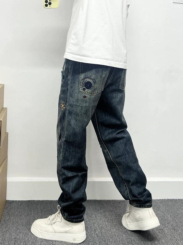 ワイルド パッチワーク デニム パンツ