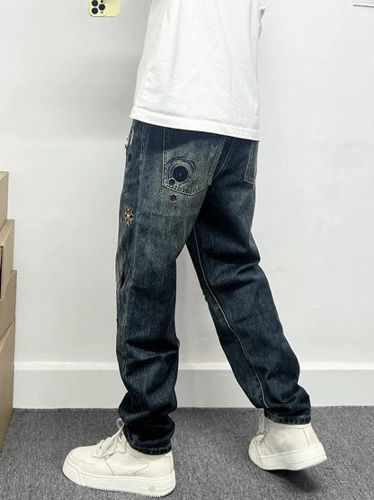ワイルド パッチワーク デニム パンツ