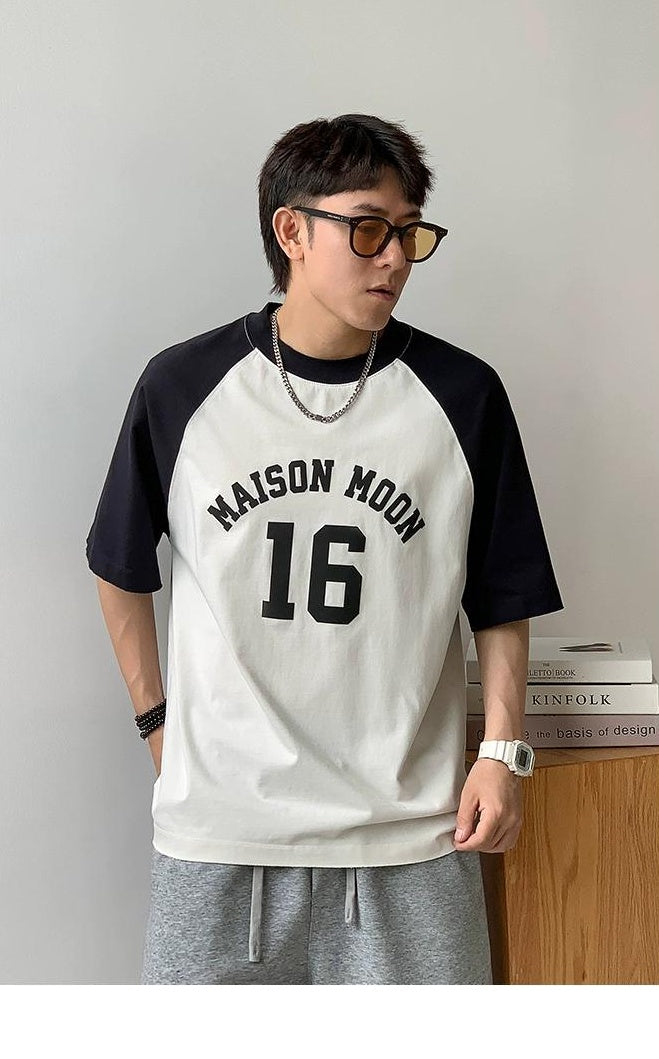 Color Block Letter Print Tee