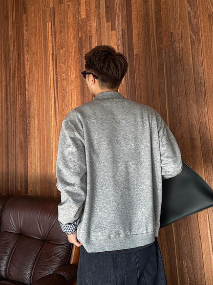 Gray Plaid Cardigan