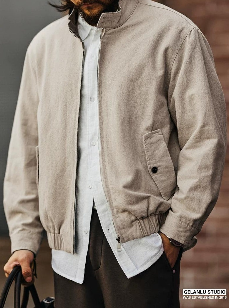 リネンブレンドハリントンジャケット