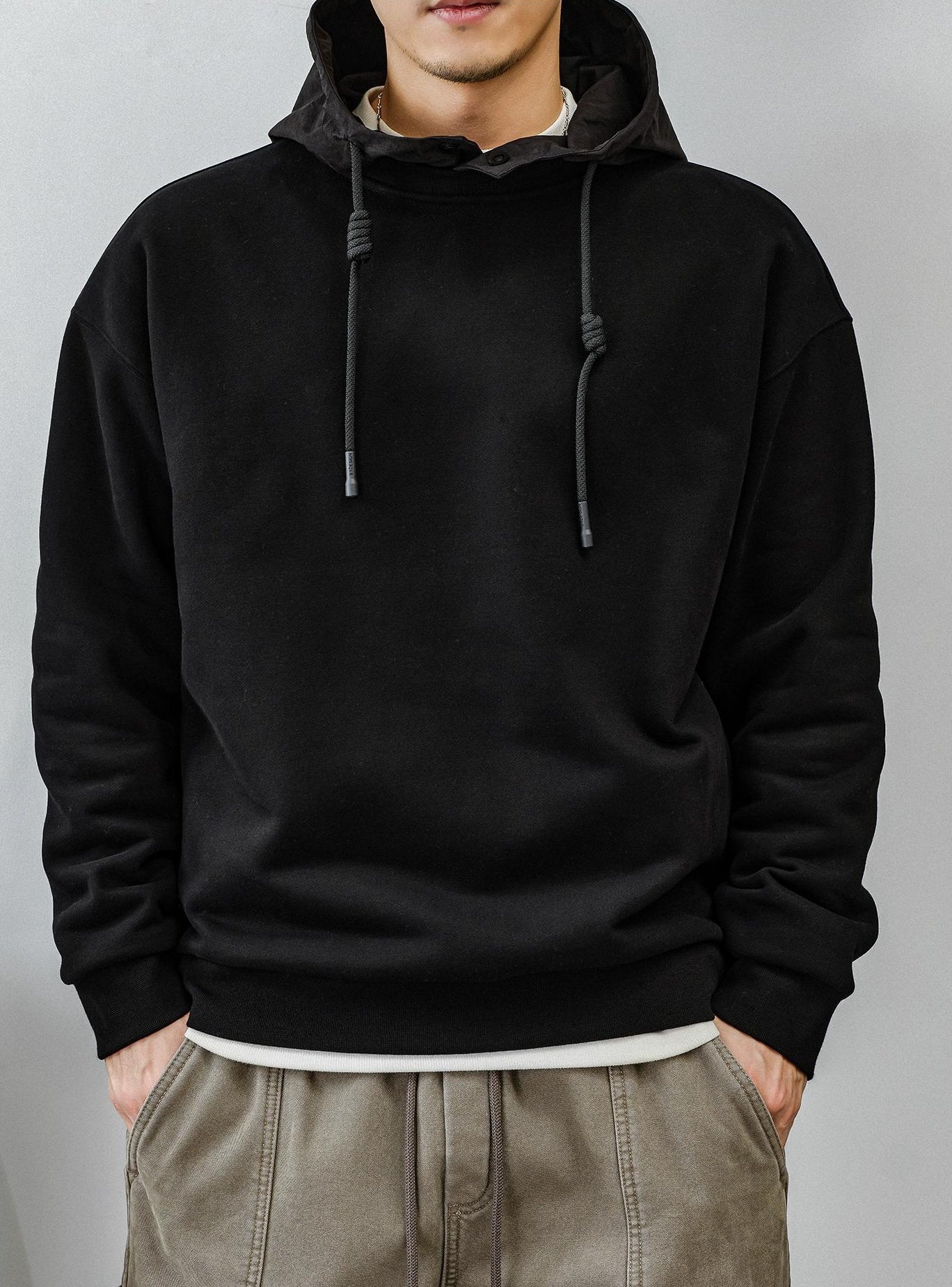 Fleece Liner Black Hoodie