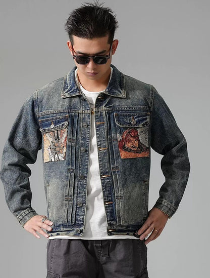 ヘビー刺繍デニムジャケット