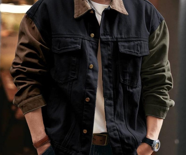 レトロカラー・ブロックジャケット