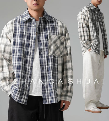 レトロ チェック柄シャツジャケット