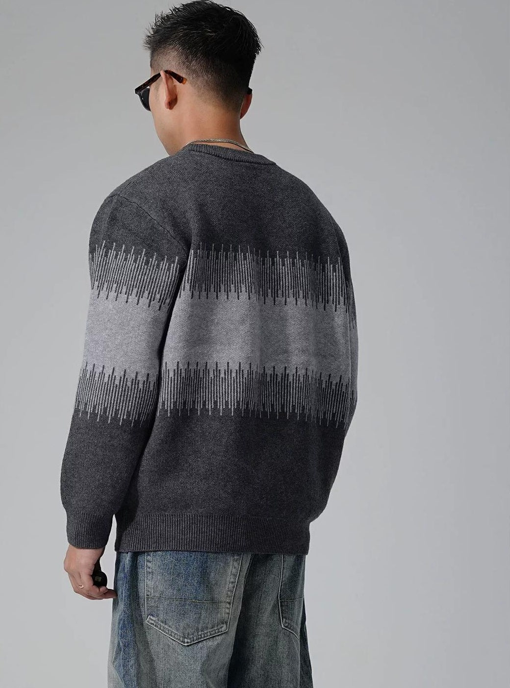 Color Block Round Neck Sweater