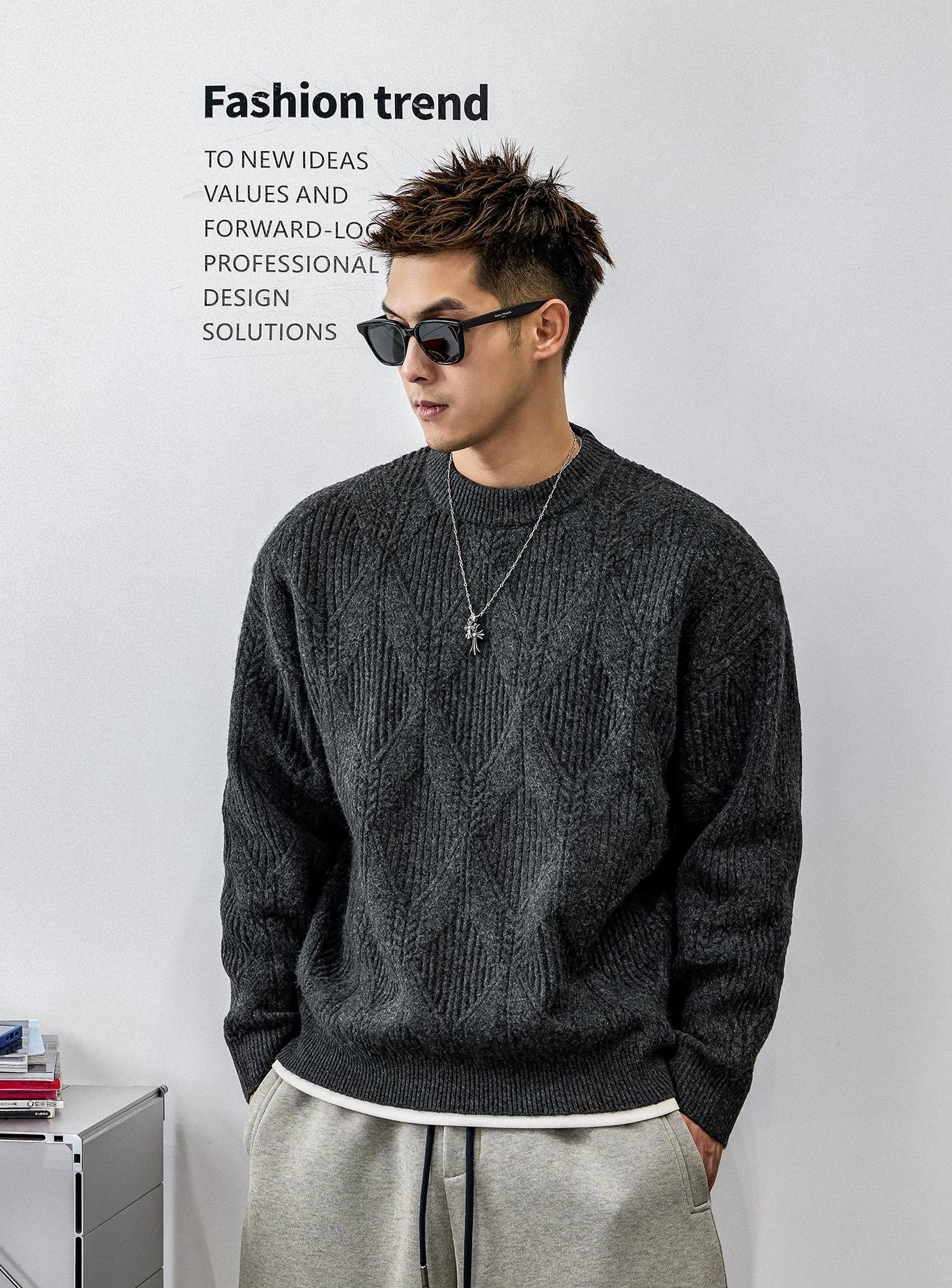 ツイストパターンニットジャンパー