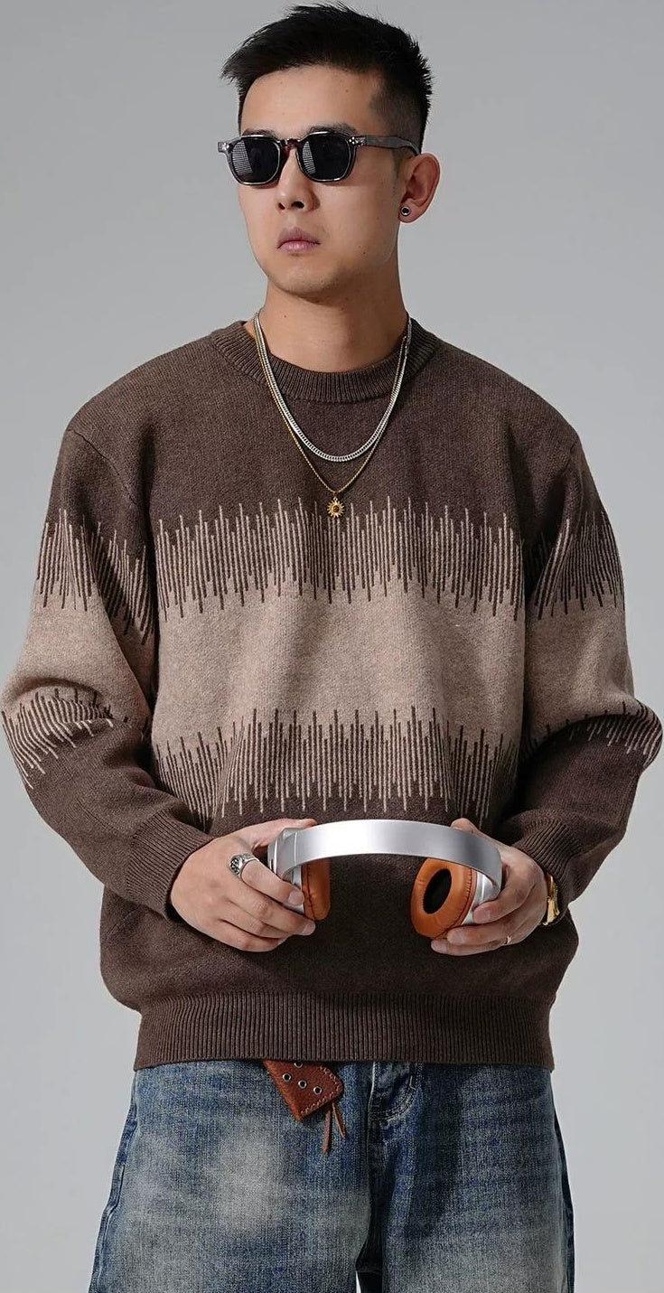 Color Block Round Neck Sweater
