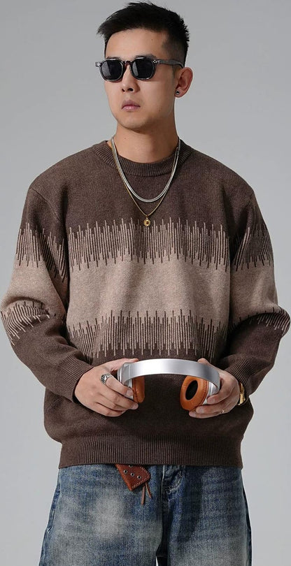 Color Block Round Neck Sweater