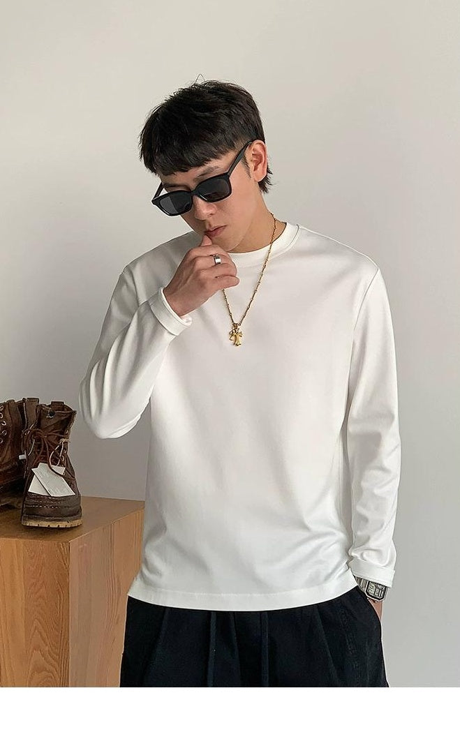 通気性綿ロングスリーブTシャツ