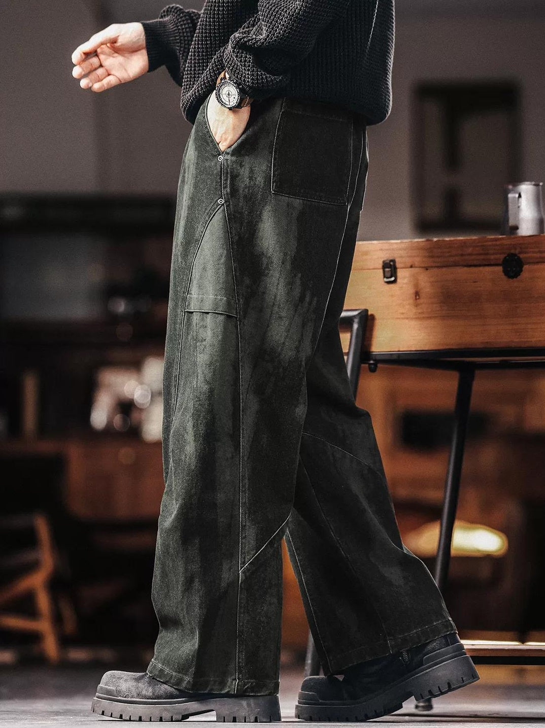 Retro Wide Leg Cargo Pants