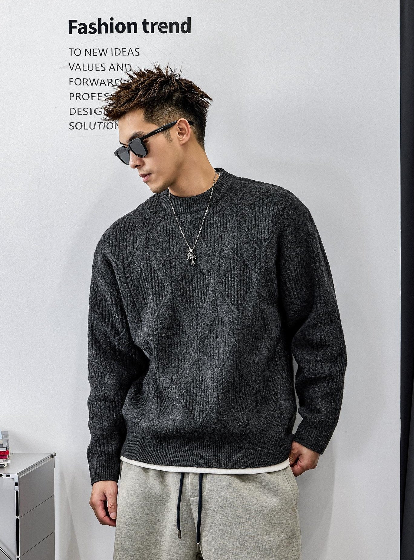 ツイストパターンニットジャンパー