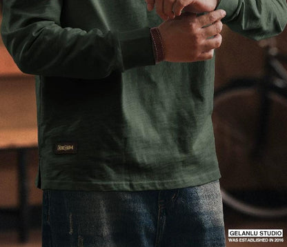 レトロカジュアルロングスリーブTシャツ