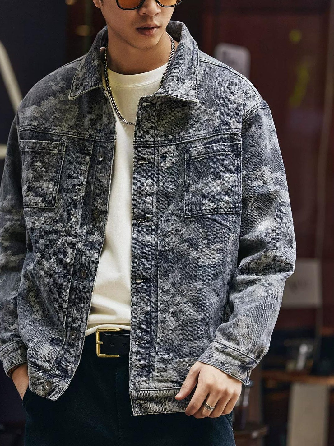 レトロカモフラージュデニムジャケット