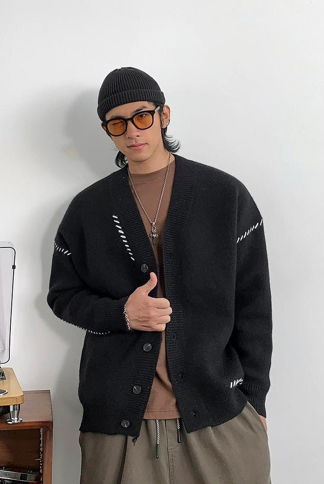 Heavyweight V-neck cardigan