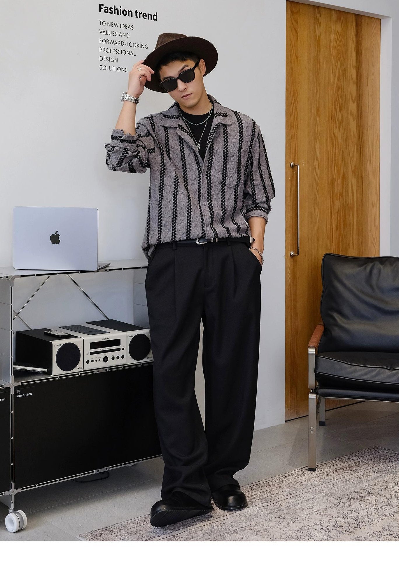 Striped Long-Sleeve Casual Shirt