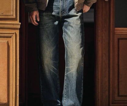 レトロブルーストレートジーンズ