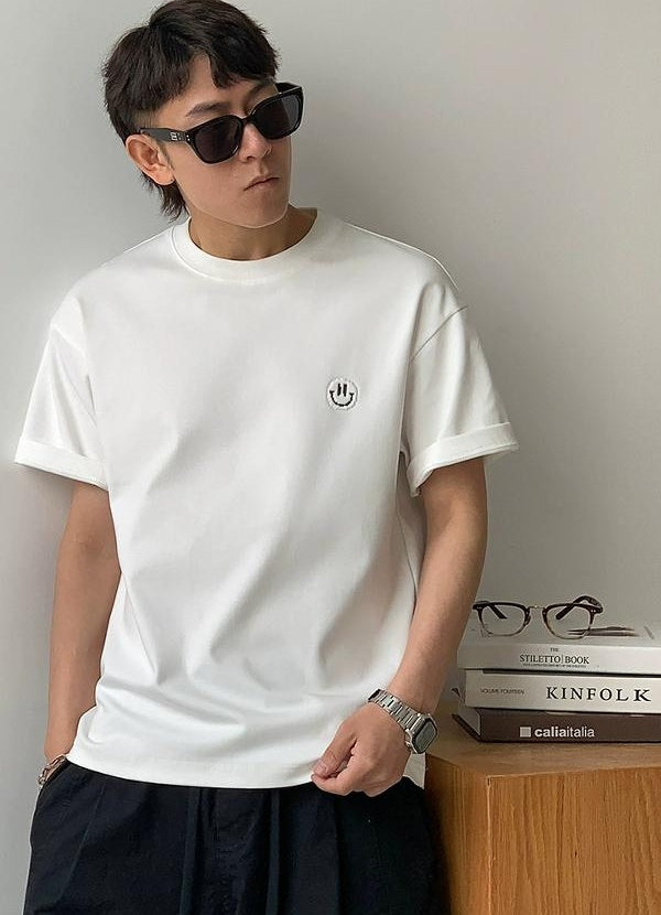 Smiley Face Embroidered Tee