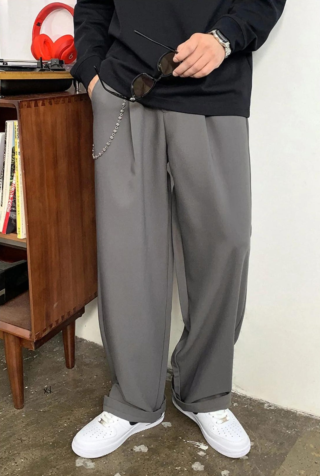 カジュアルルーズストレートパンツ