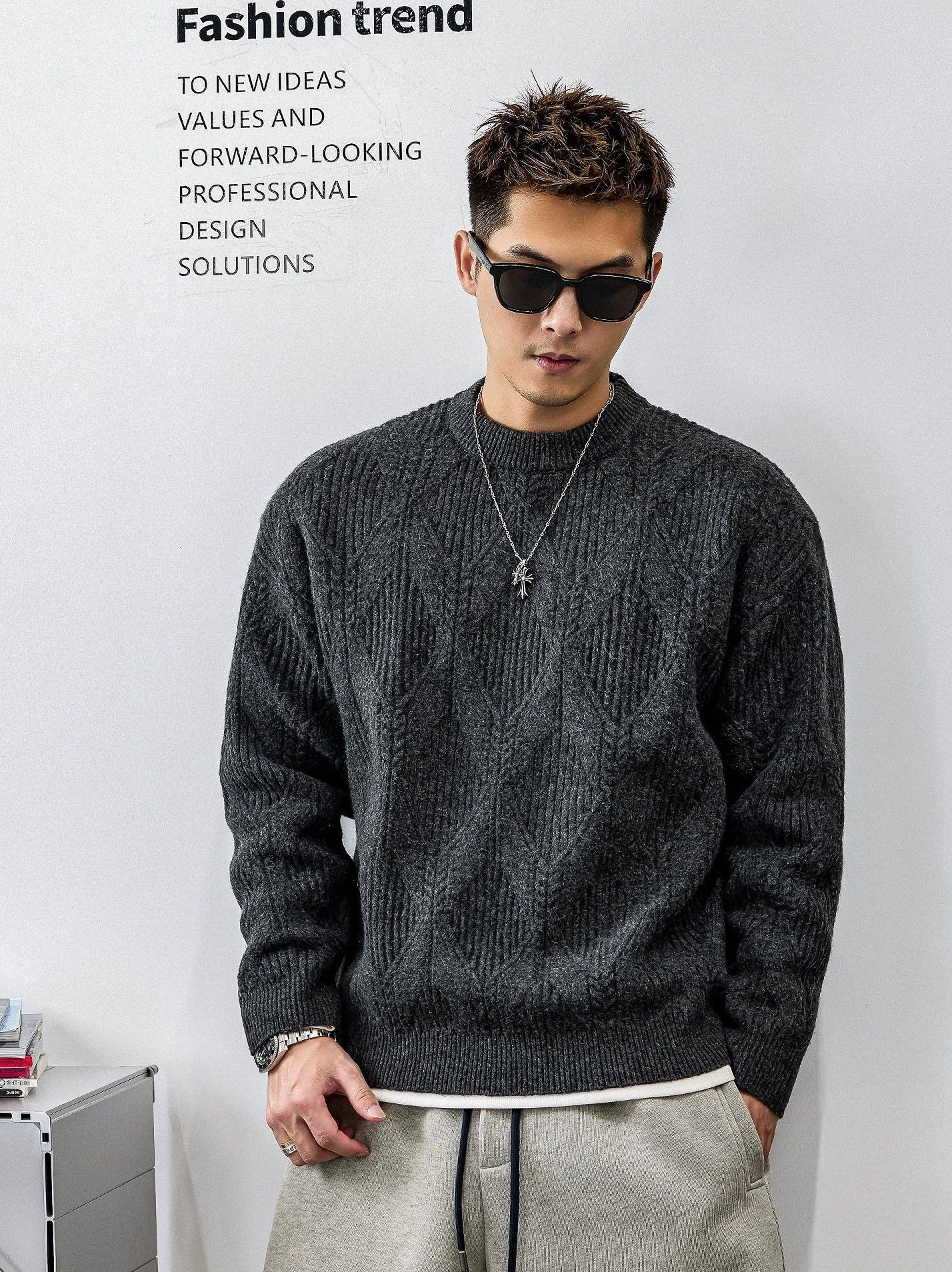 ツイストパターンニットジャンパー