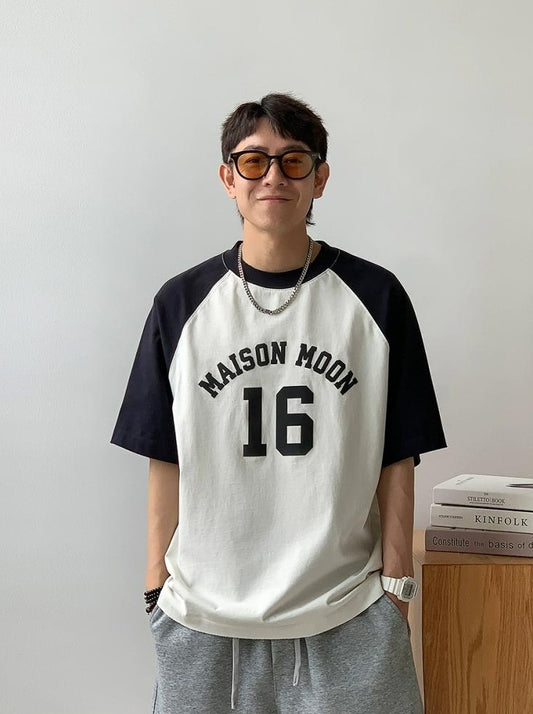 Color Block Letter Print Tee