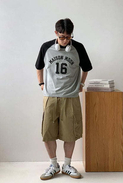 Color Block Letter Print Tee