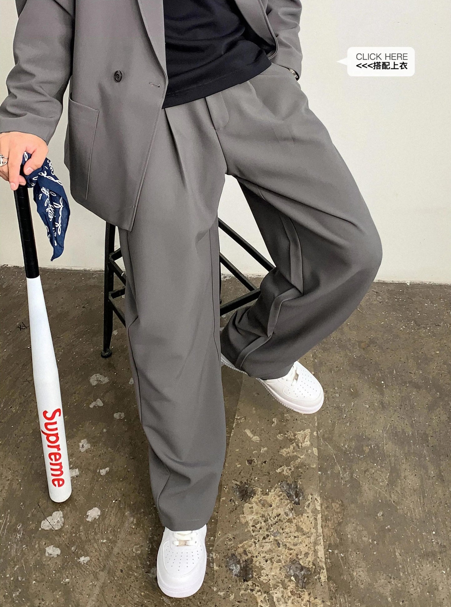 カジュアルルーズストレートパンツ