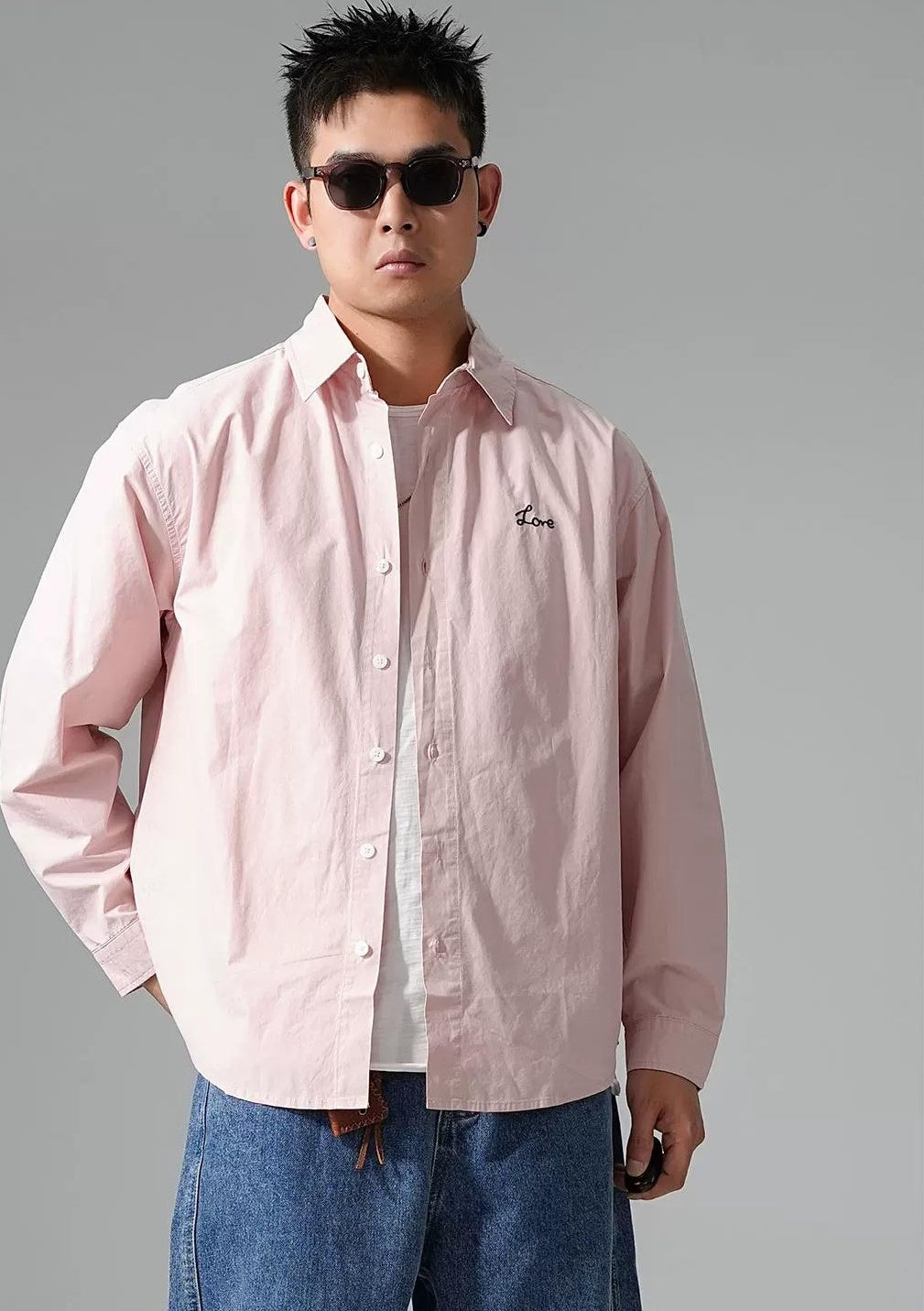 カジュアル刺繍シャツジャケット