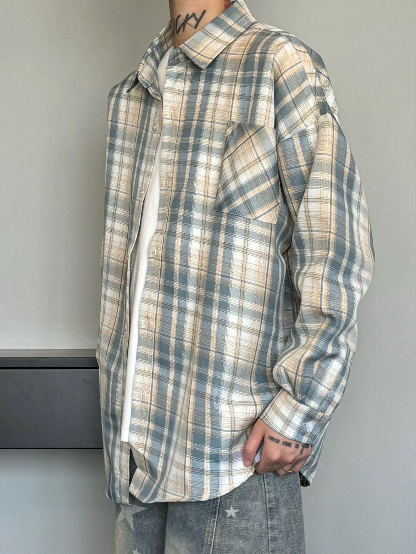 レトロチェックシャツジャケット