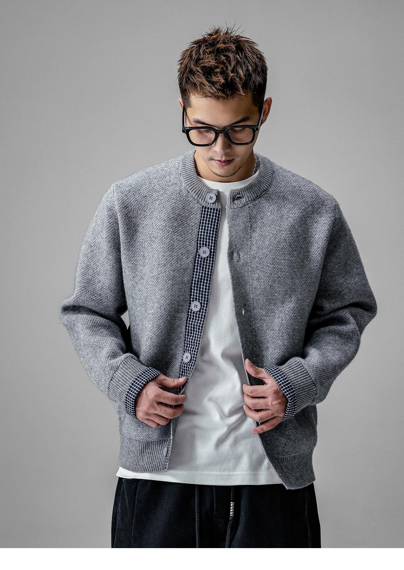 Patchwork Button Cardigan