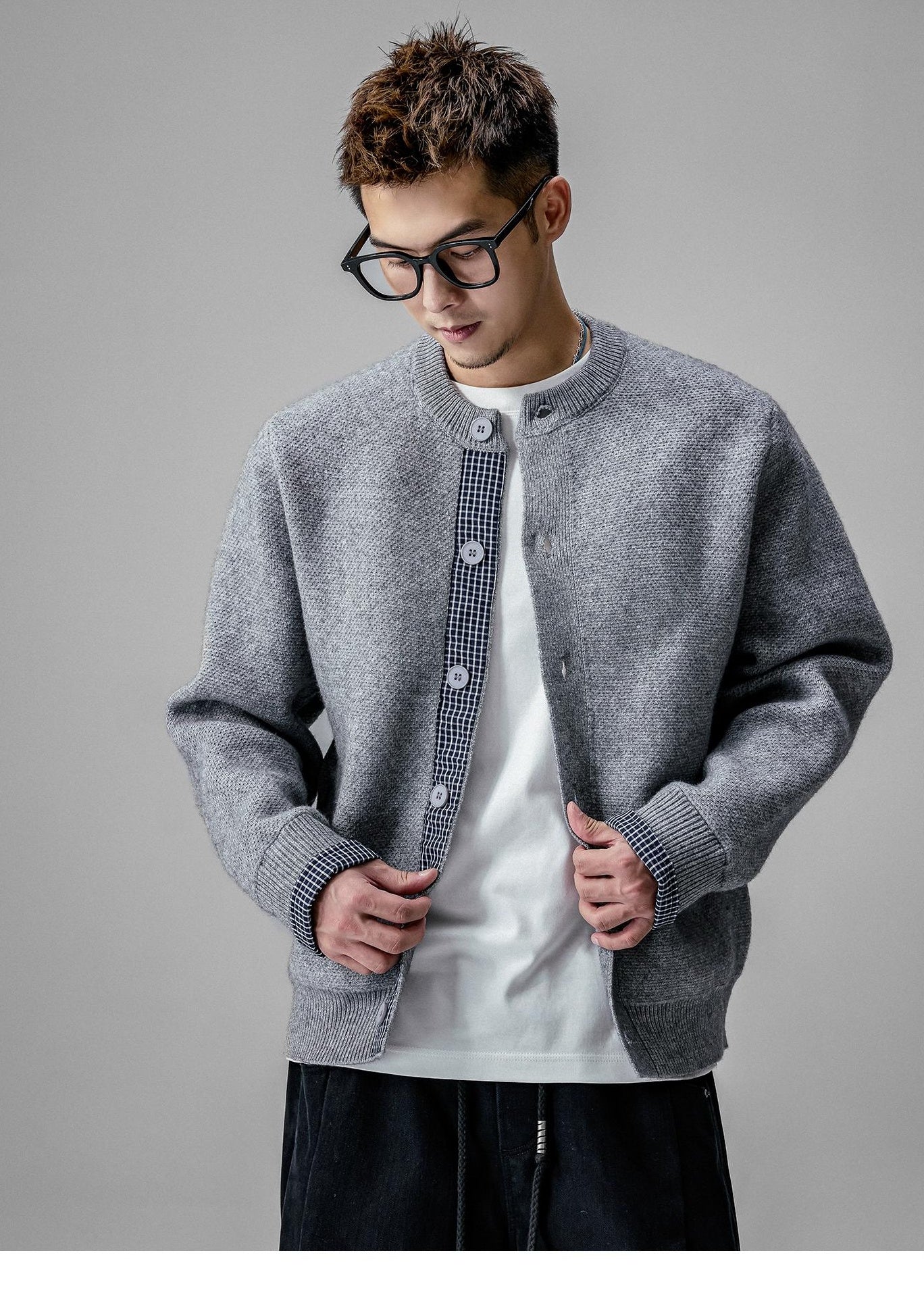 Patchwork Button Cardigan