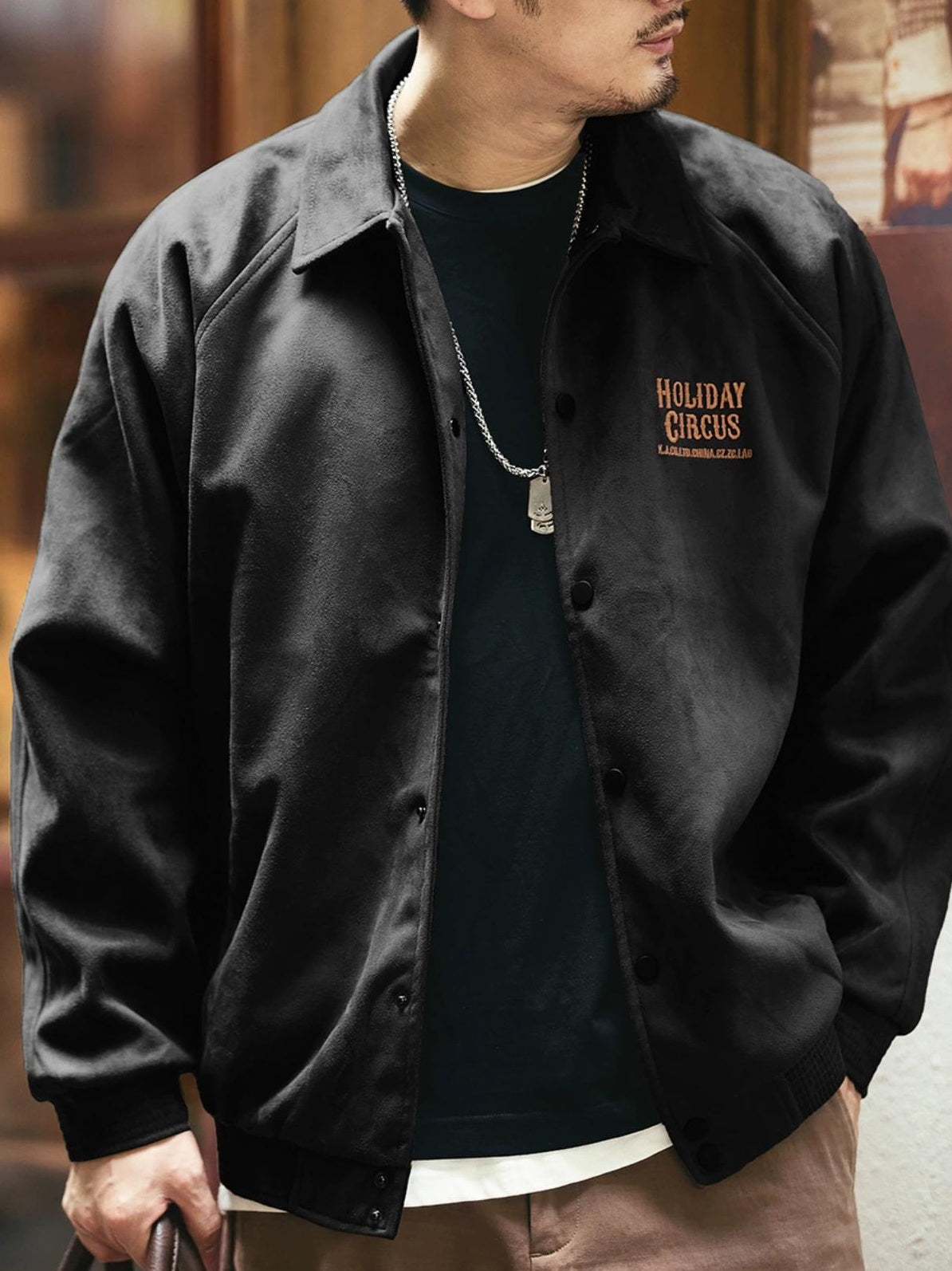 レトロスエードベースボールジャケット