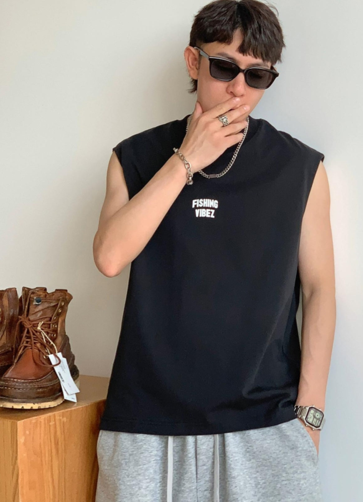 Breathable Cotton Sleeveless Tee