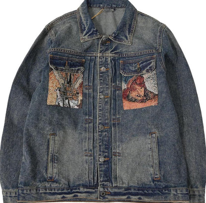 ヘビー刺繍デニムジャケット