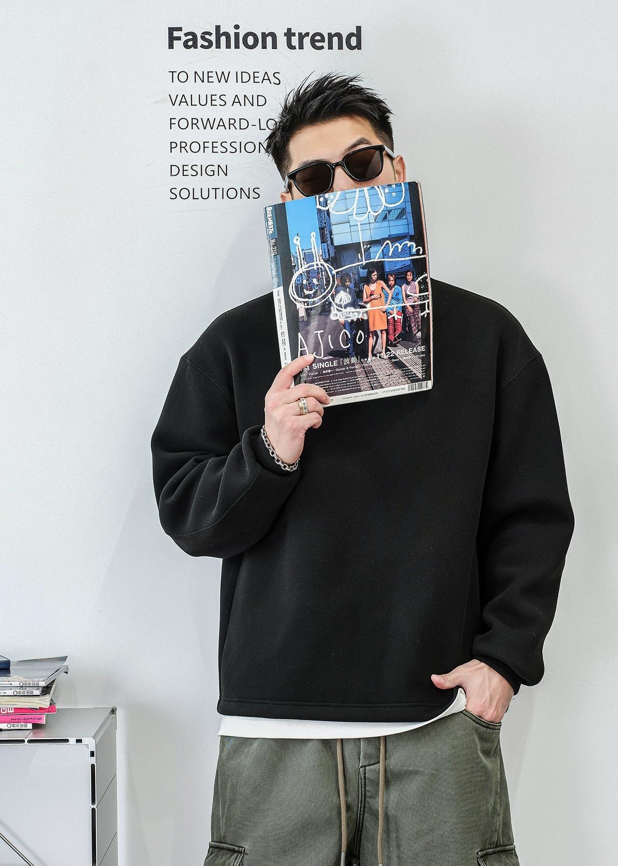 テクスチャードフリースセータートップ