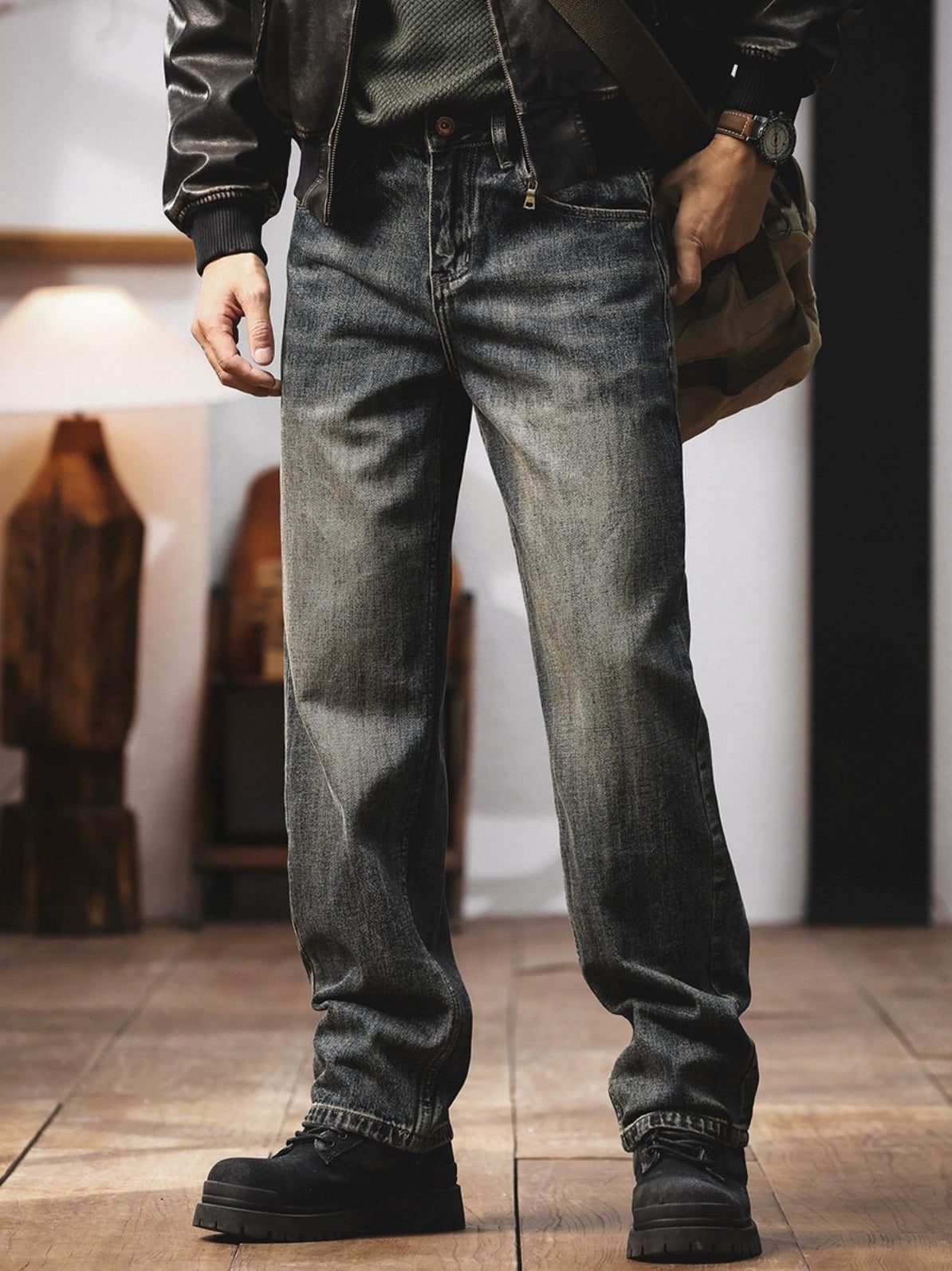 レトロヘビーウェイトワイドジーンズ