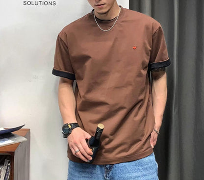ソリッドカラー刺繍Ｔシャツ