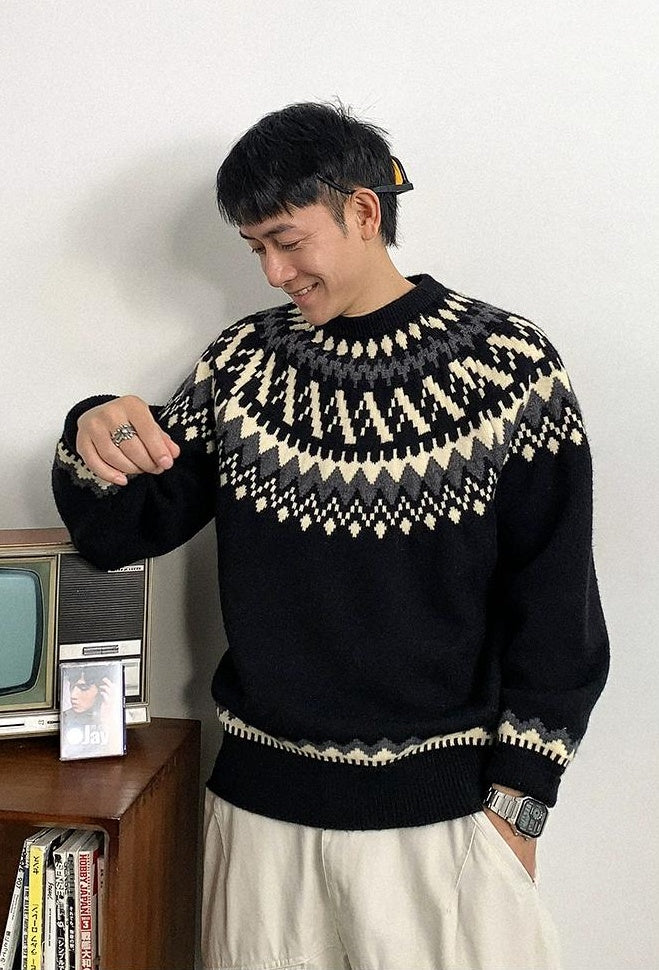 Retro Fair Isle Knit Sweater