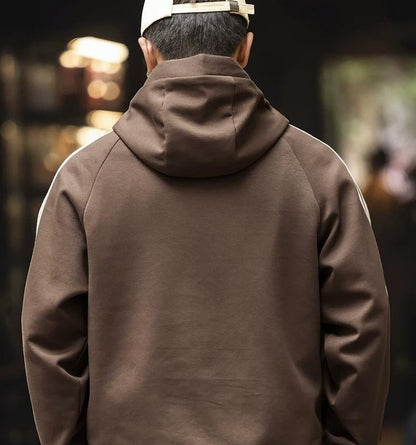 ビッグストライプフード付きカーディガン