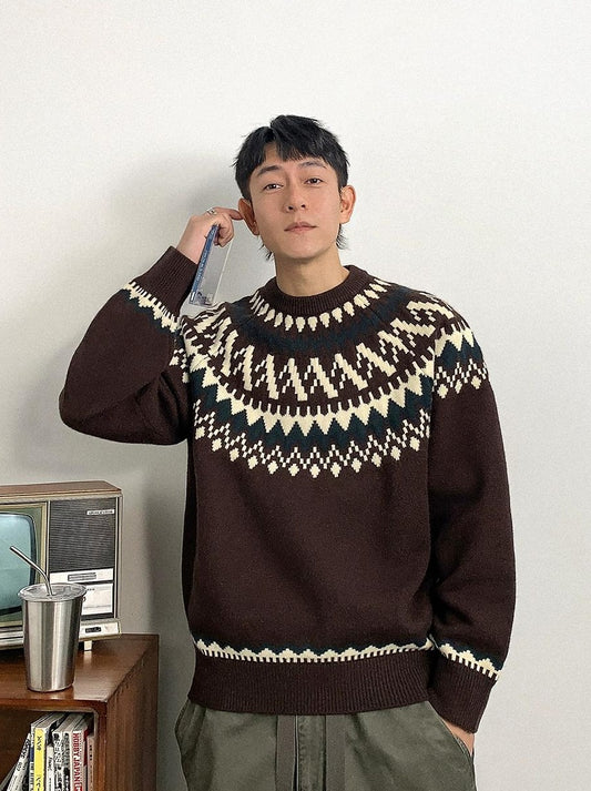 Retro Fair Isle Knit Sweater