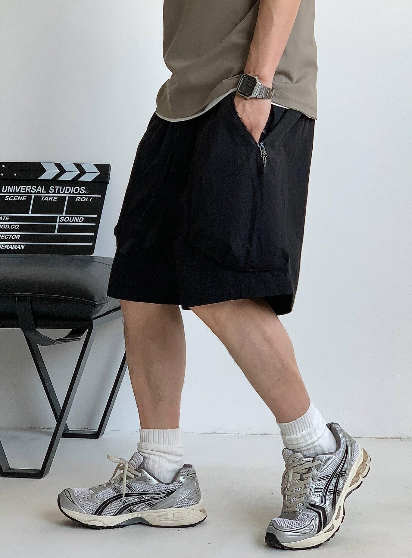 Men's Casual Zipper Shorts