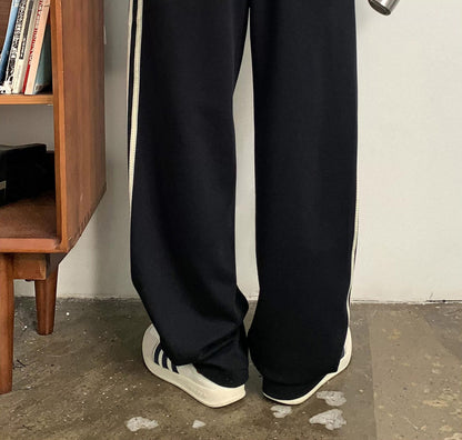 Casual Striped Elastic Pants