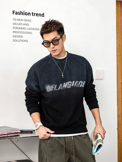 グラフィックプリントストリートセーター